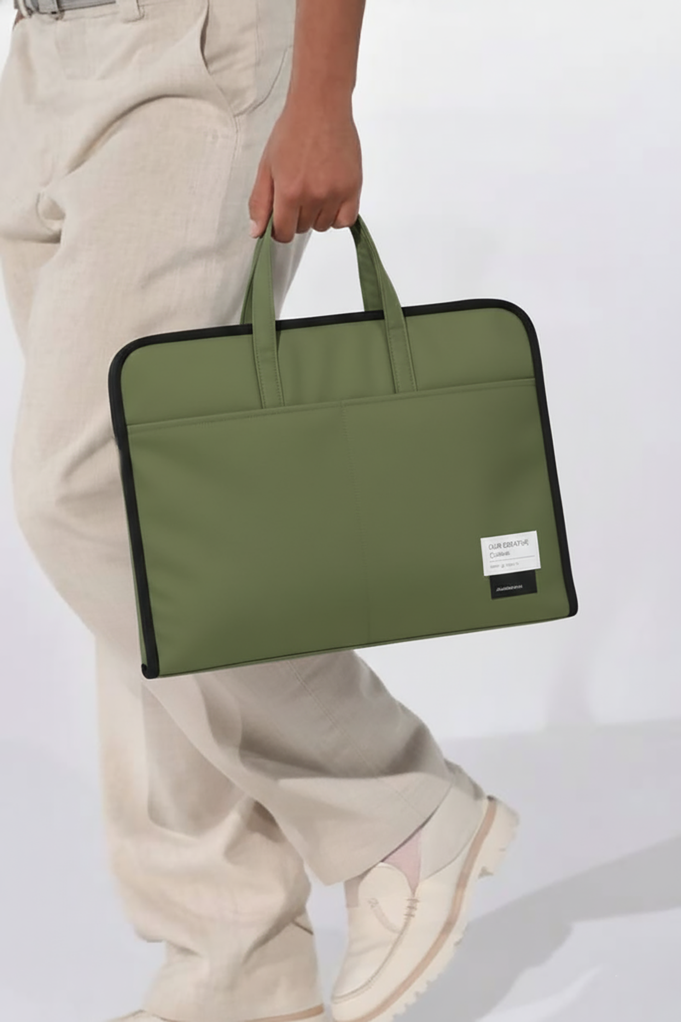 ORA Attache Laptop Bag-olive - ORA