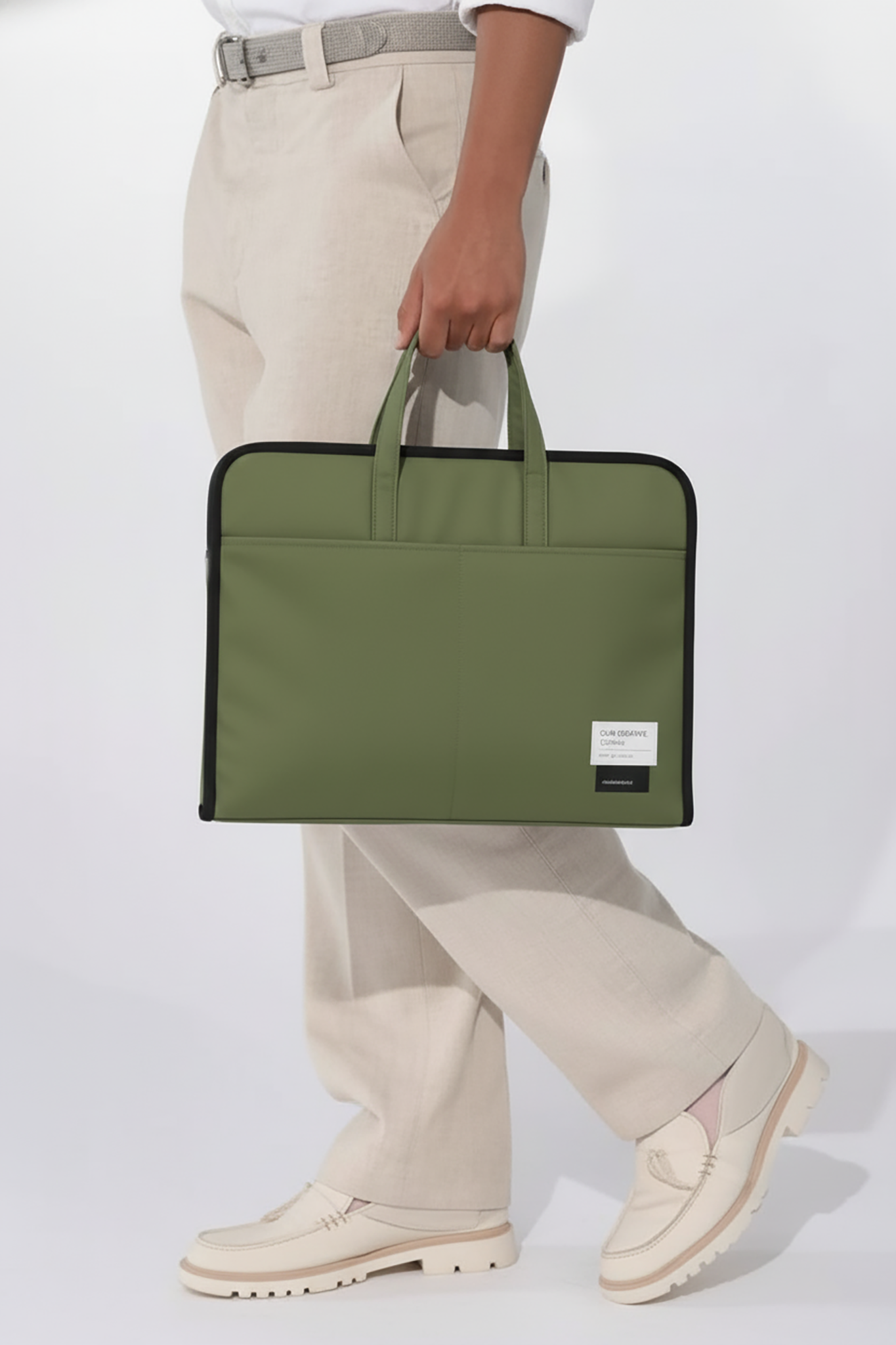 ORA Attache Laptop Bag-olive - ORA