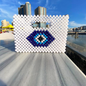 White Evil Eye Beaded Bag