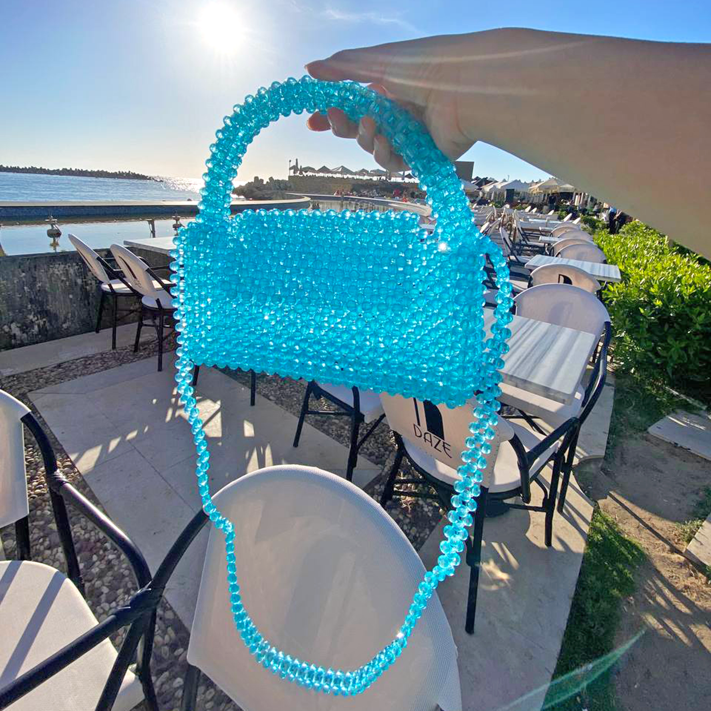 Aqua Beaded Purse