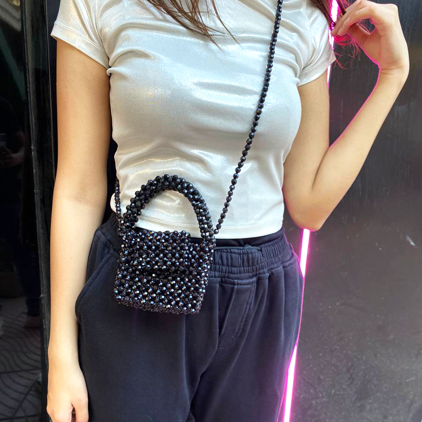 Black Bucket Bag