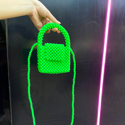 Lime Mini Beaded Bag