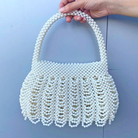 White Beaded Ball Bag