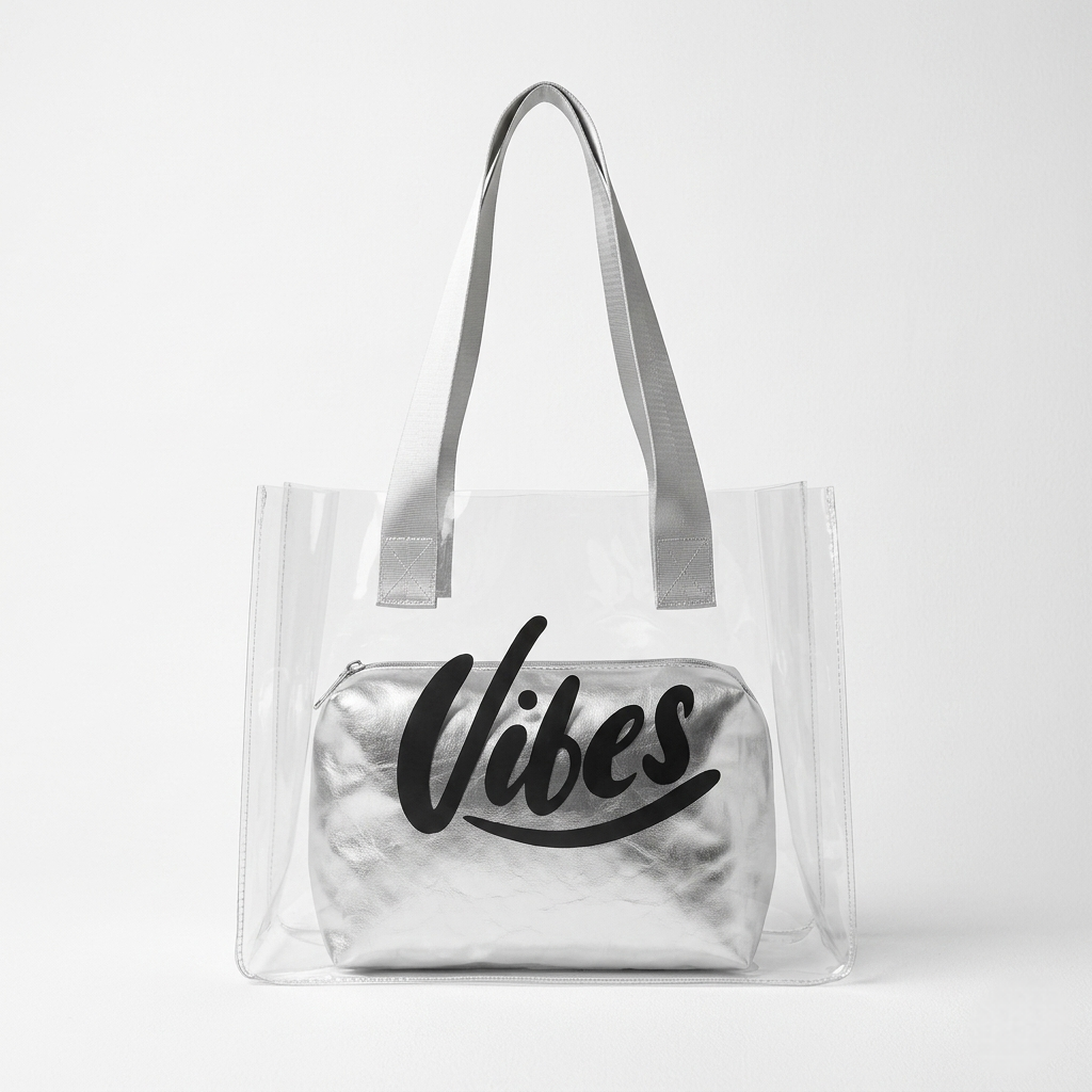 The Metallic Vibe Clear Tote - ORA