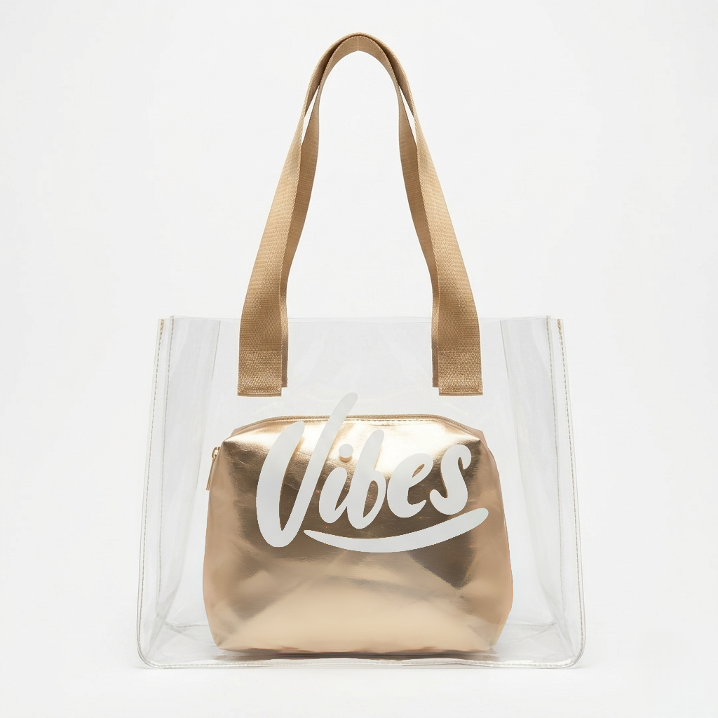 The Golden Vibe Clear Tote - ORA