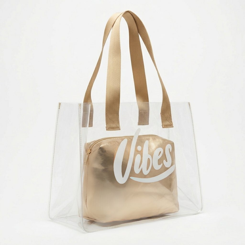The Golden Vibe Clear Tote - ORA