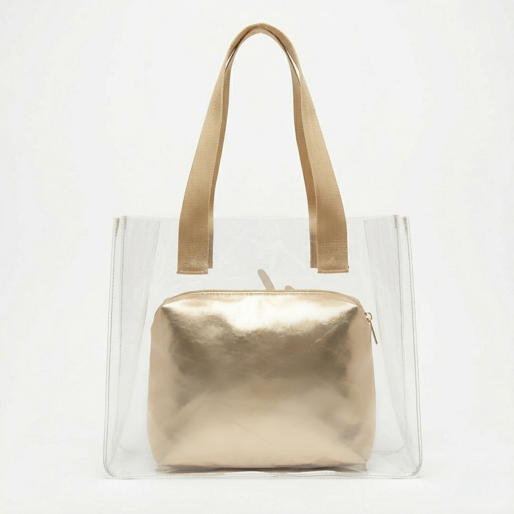 The Golden Vibe Clear Tote - ORA