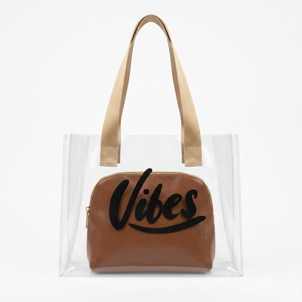The Tan Vibe Clear Tote - ORA