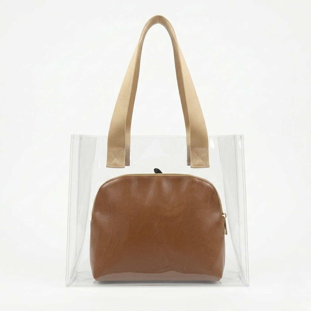 The Tan Vibe Clear Tote - ORA