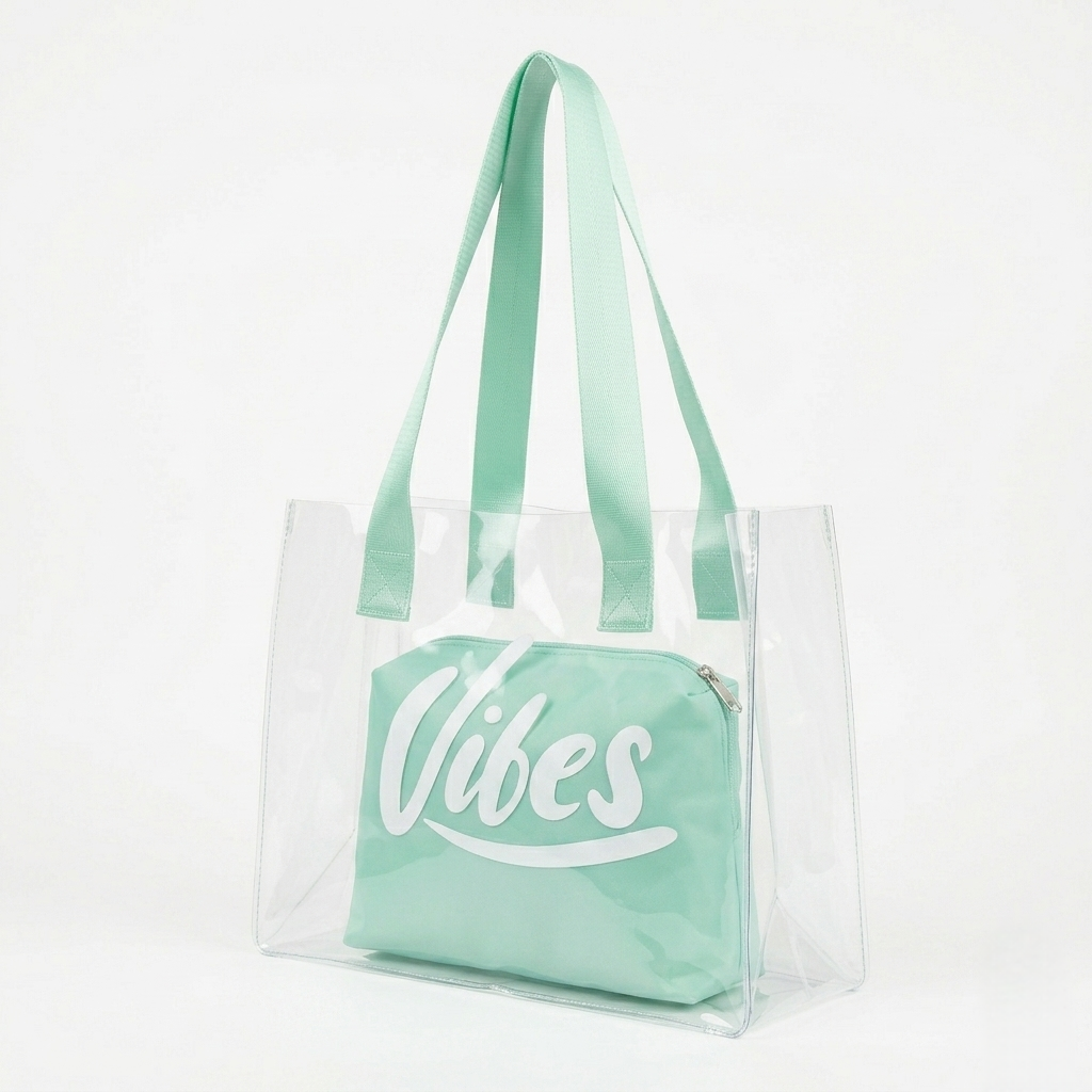 The Aqua Vibe Clear Tote - ORA