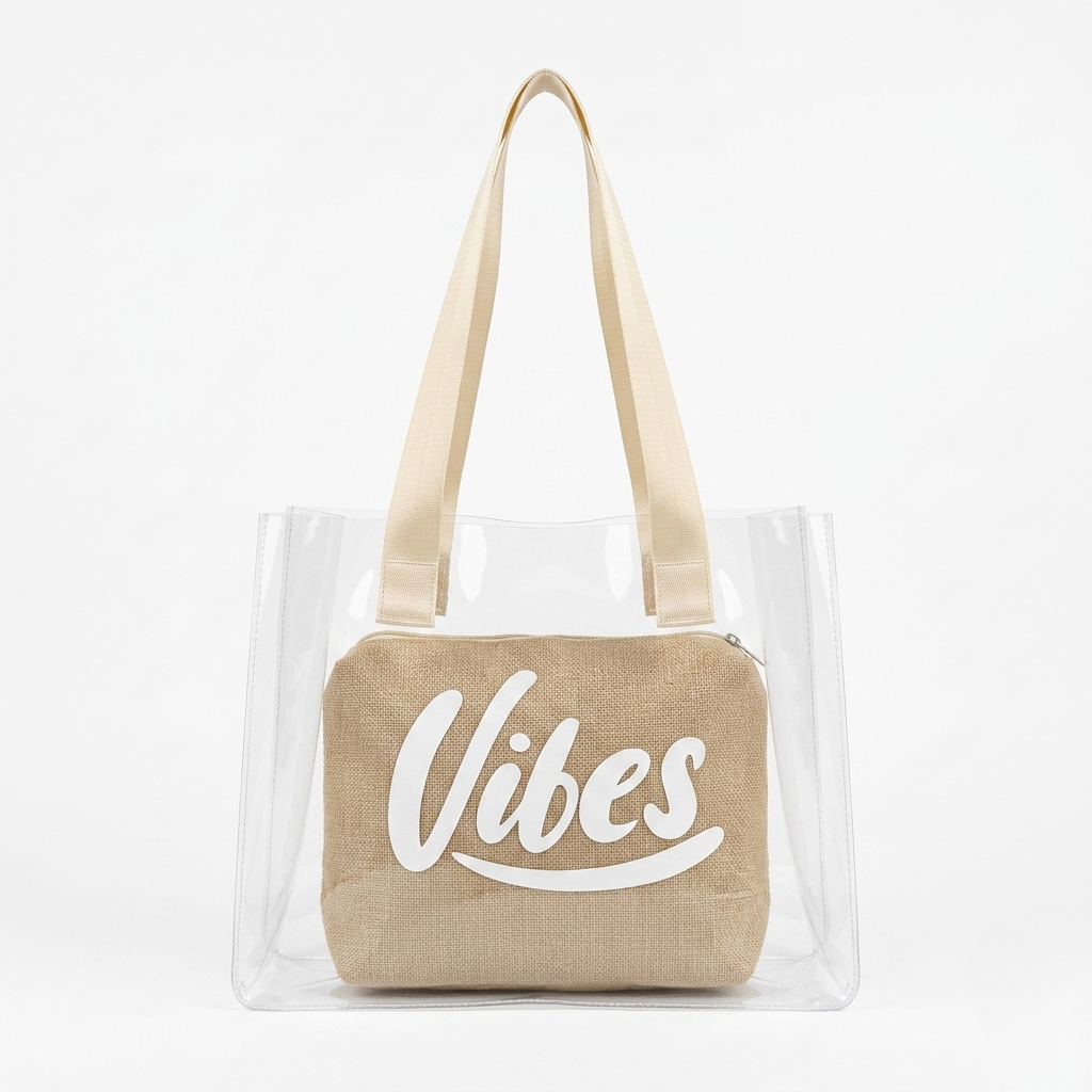 The Jute Vibe Clear Tote - ORA