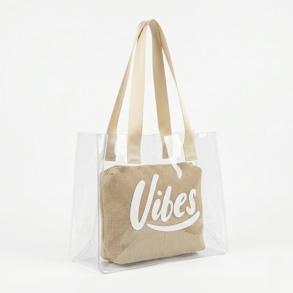 The Jute Vibe Clear Tote - ORA