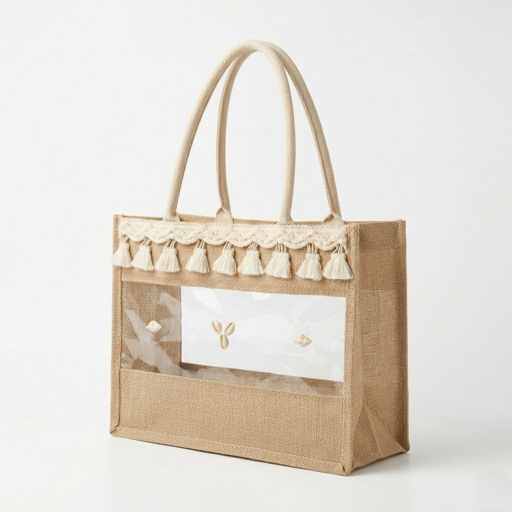 The Coastal Shell Jute Tote - ORA