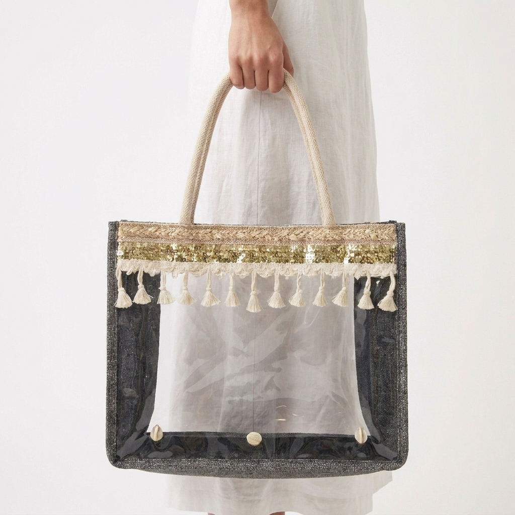 The Midnight Shell Clear Tote - ORA