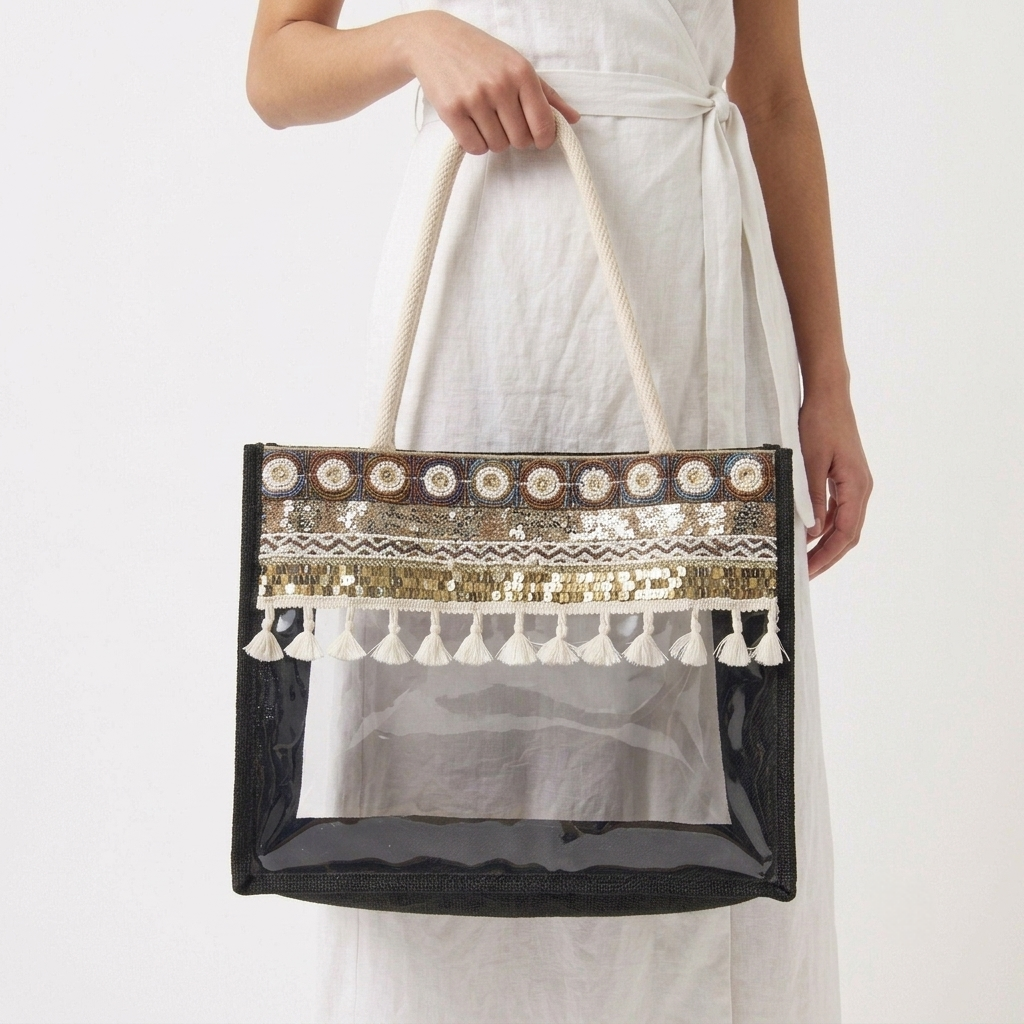 The Bohemian Mosaic Clear Tote - ORA