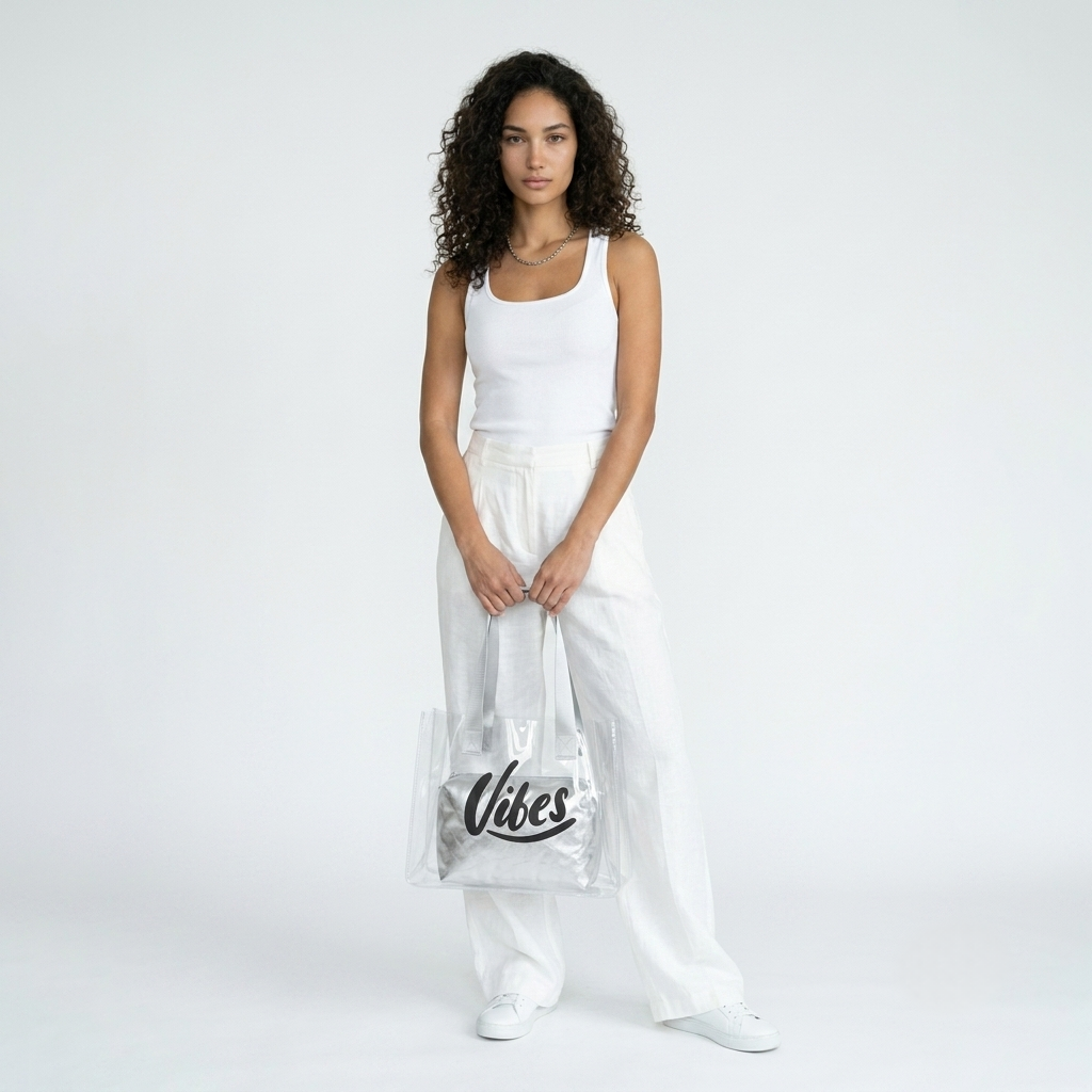 The Metallic Vibe Clear Tote - ORA