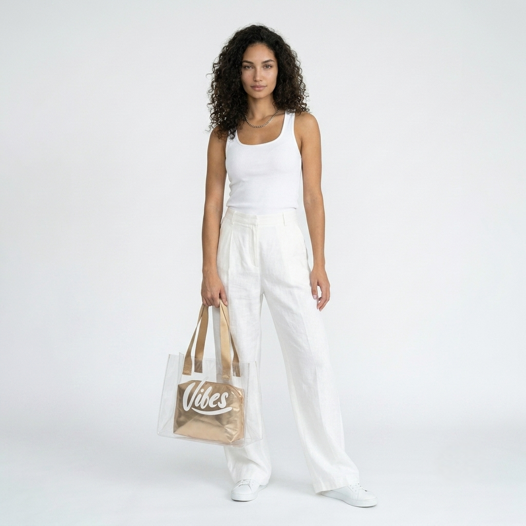 The Golden Vibe Clear Tote - ORA