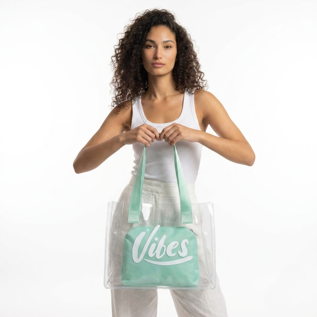 The Aqua Vibe Clear Tote - ORA