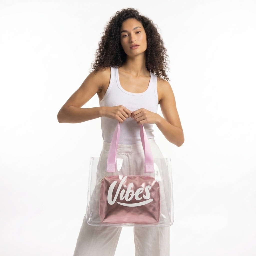 The Rose Gold Vibe Clear Tote - ORA