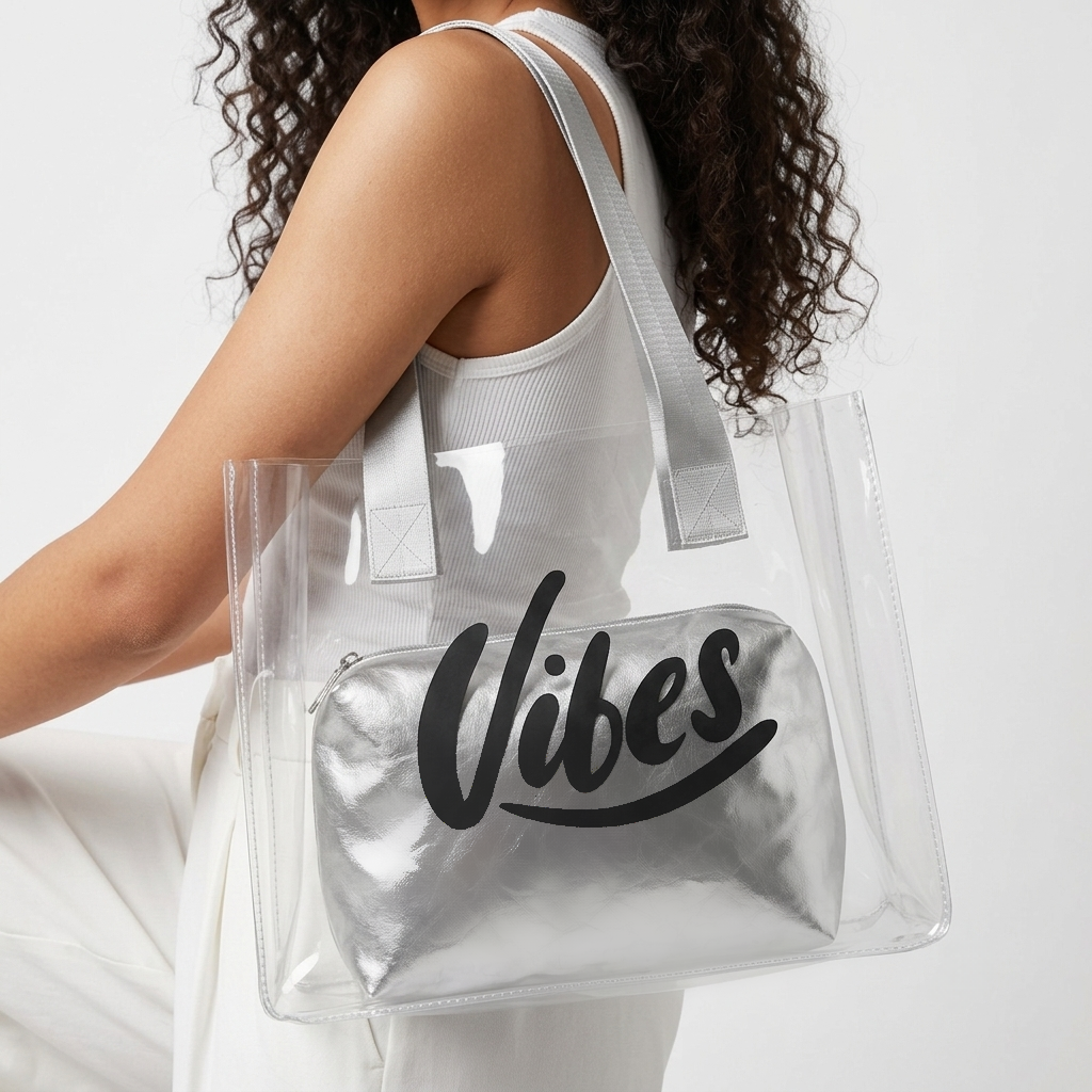 The Metallic Vibe Clear Tote - ORA