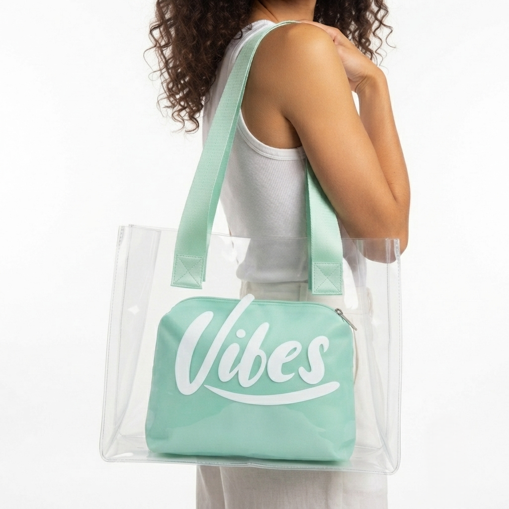 The Aqua Vibe Clear Tote - ORA