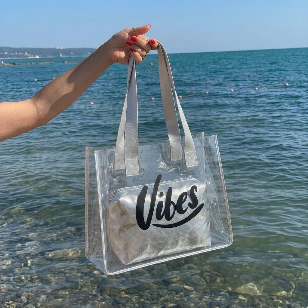 The Metallic Vibe Clear Tote - ORA