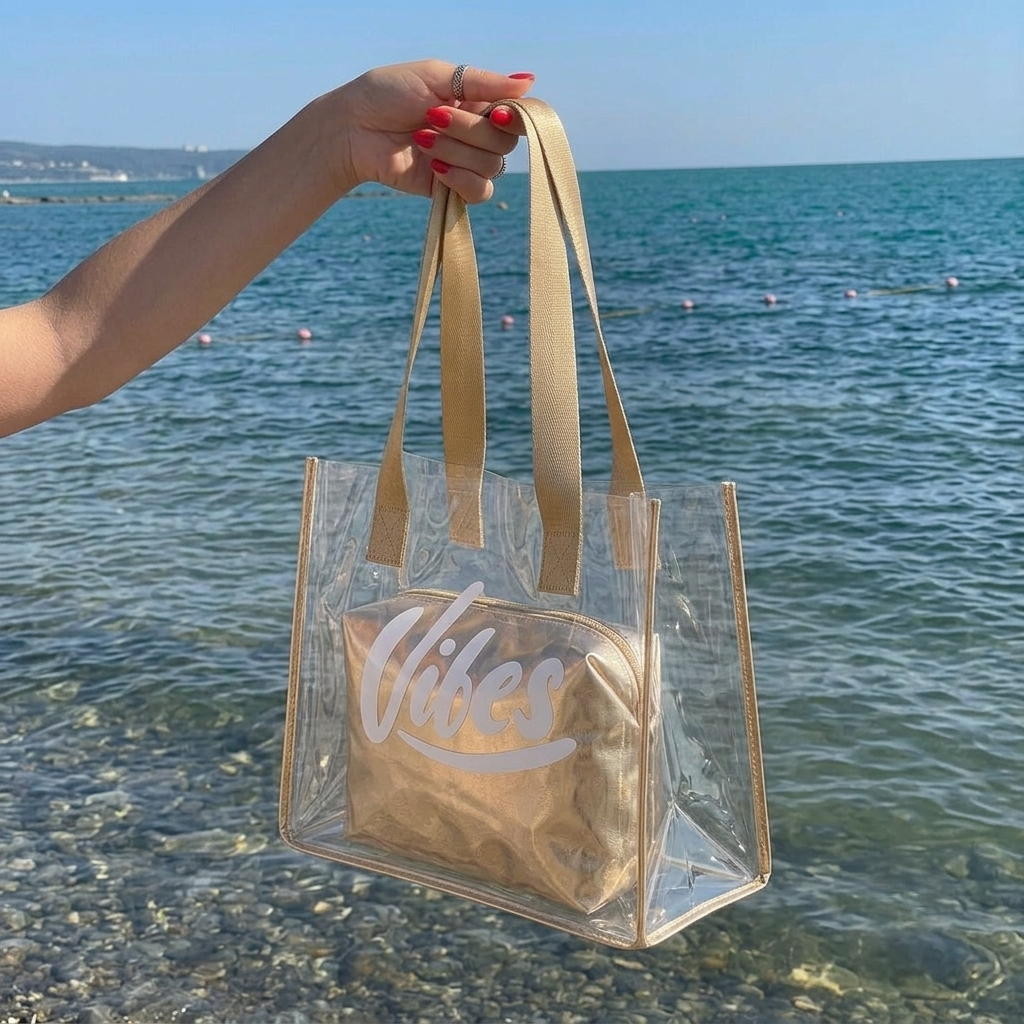 The Golden Vibe Clear Tote - ORA