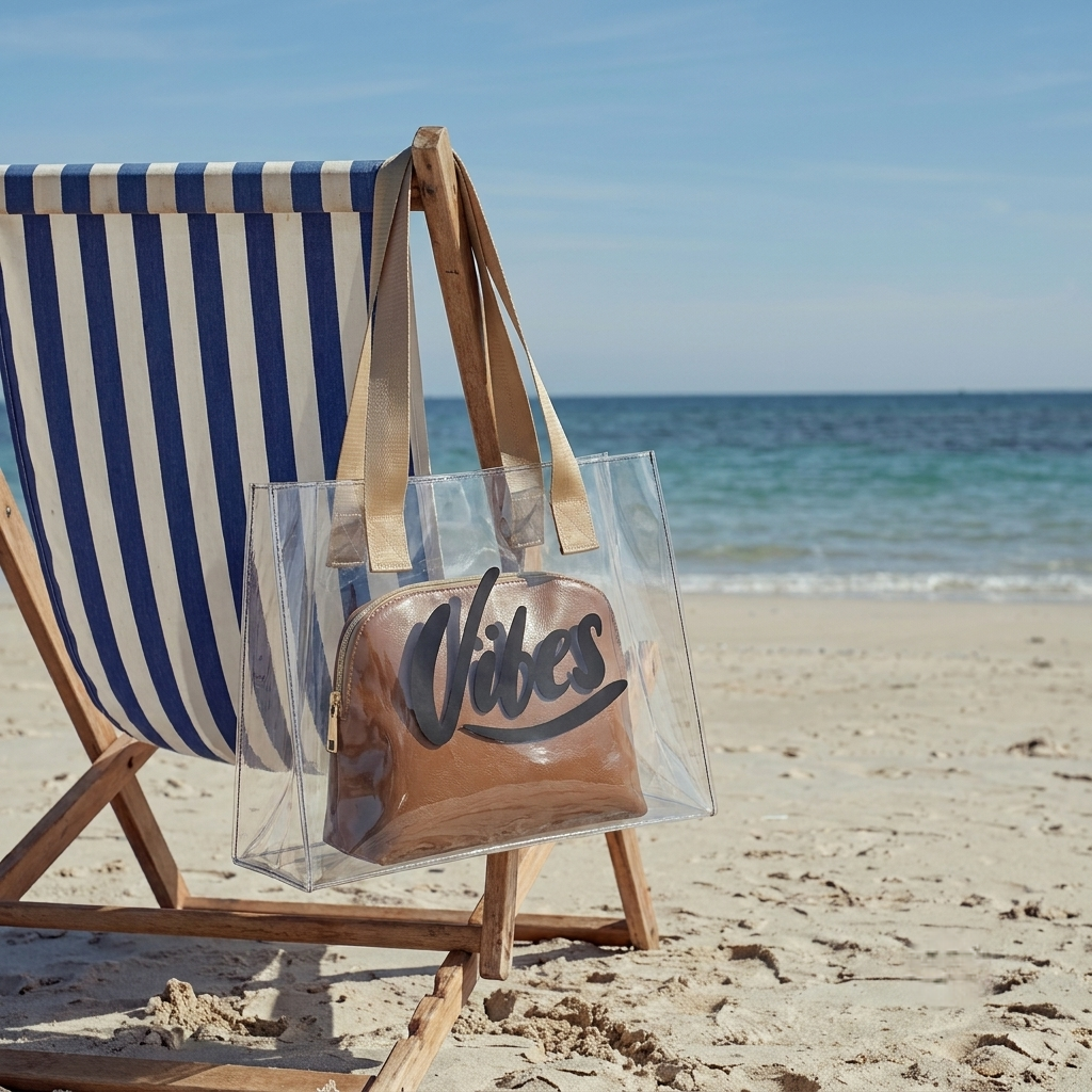 The Tan Vibe Clear Tote - ORA